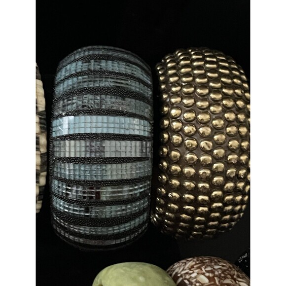 Vintage Mixed Material Metal Plastic Cinnabar Etc BRACELET Bangle BOX LOT 20pcs - Picture 10 of 15